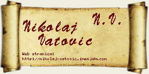 Nikolaj Vatović vizit kartica